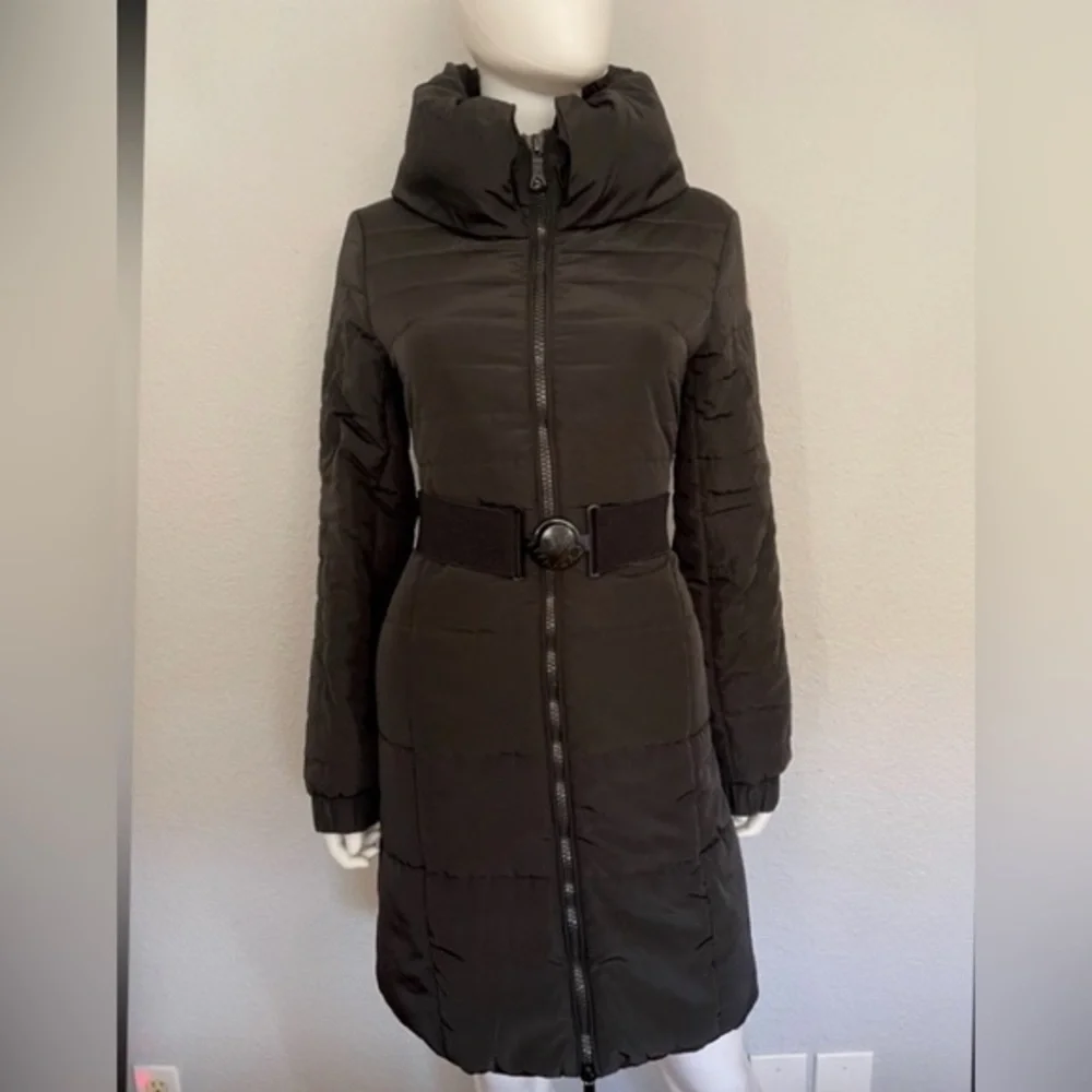 NEW WOMEN'S PUFFER‎ JACKET BELTED QUILTED COAT IN BLACK